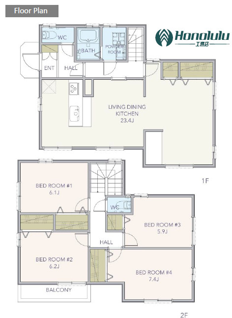 鎌倉市材木座戸建てリフォームの間取り