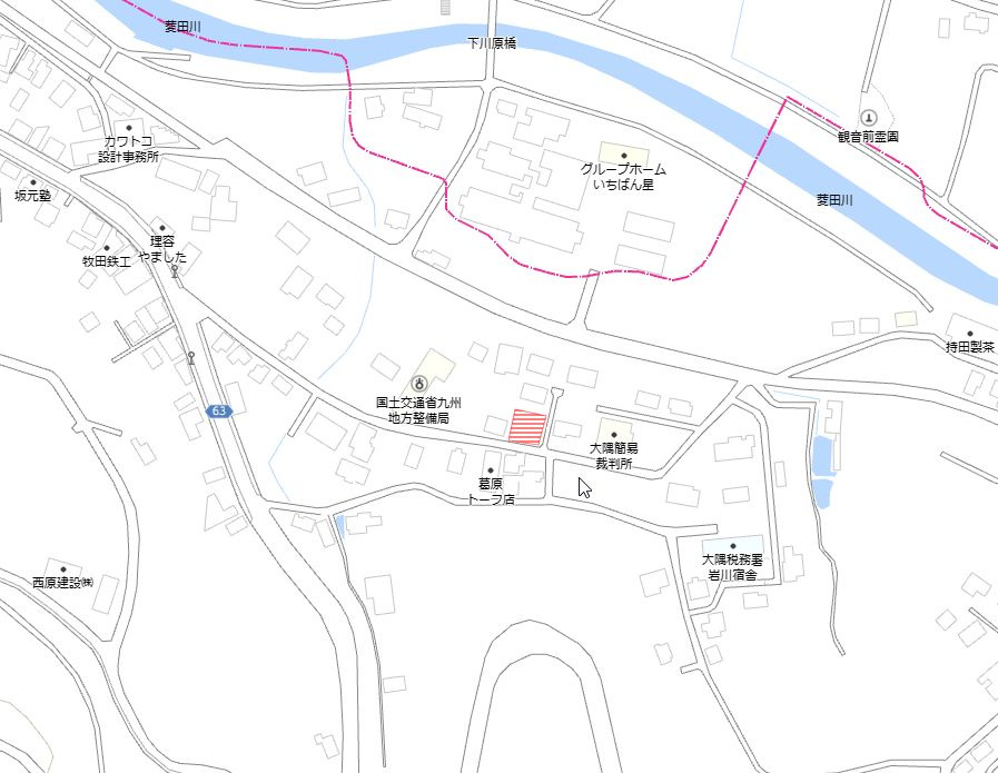 曽於市大隅町岩川の売地の土地図