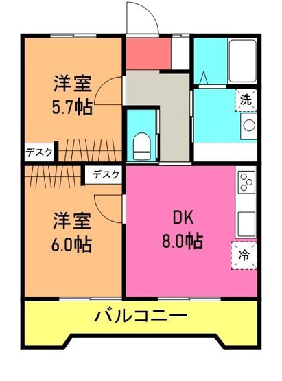 【間取り】 | ハイツ東小浜