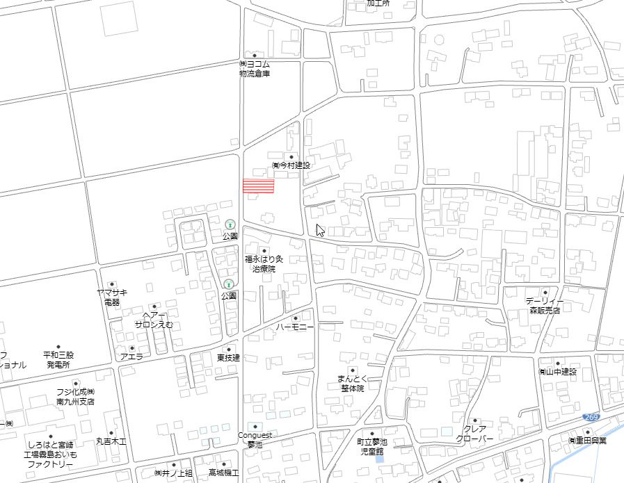 北諸県郡三股町大字蓼池の売地の土地図