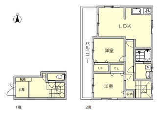 【間取り】 | 宝町2丁目貸家