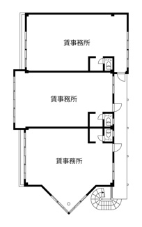 【間取り】 | イワセシルバービル | ２階全体の間取りです。
実際の物件が図面と相違する場合は現況優先いたします。