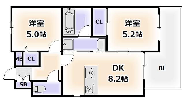 【間取り】 | エステムプラザ難波EASTⅡブレスト