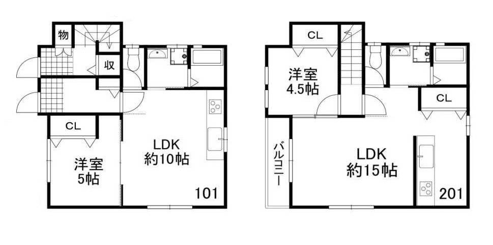 和歌山市東小二里町・アパート・71968の間取り