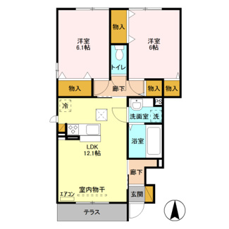【間取り】 | ル・シエル Ｄ