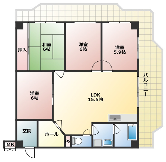 【間取り】 | 新栄プロパティー軽里