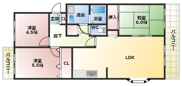 【間取り】 | ペシュメゾン新熊