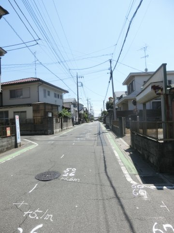 鴻巣市箕田の売地の前面道路含む現地写真|南東側公道6.0ｍ
