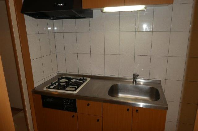 グリーンパレスⅢのキッチン|2口ガスコンロ付きシステムキッチン