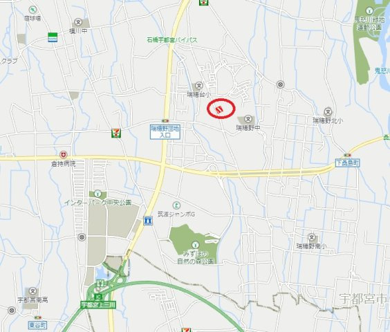 宇都宮市西刑部町　土地の地図
