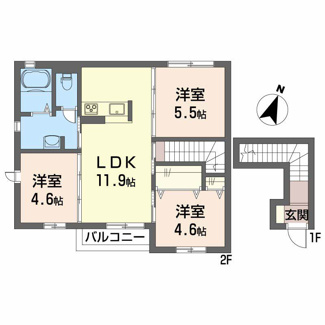 【間取り】 | グランドメゾンKyamo　B棟 | 3LDK