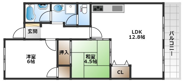 【間取り】 | グランドール中桜塚