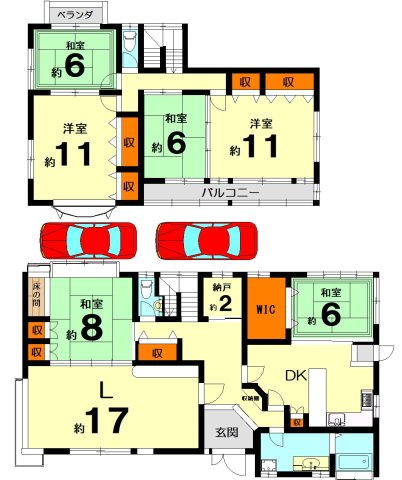 【間取り】 | 桂坂 御陵大枝山町六丁目一戸建 | 建延196.29㎡　　　　　