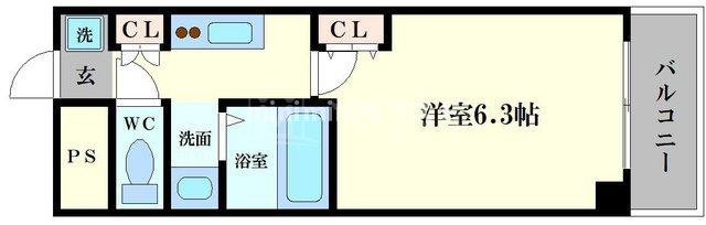 大阪市西区千代崎２丁目の賃貸マンションの間取り