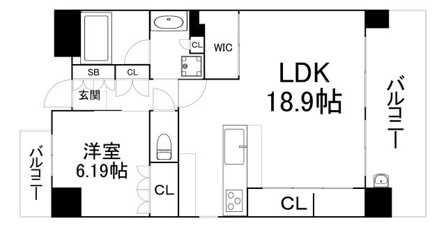 【間取り】 | リーガル西天満Ⅱ