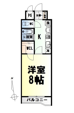 ＷＣＬ付きで洋室8帖