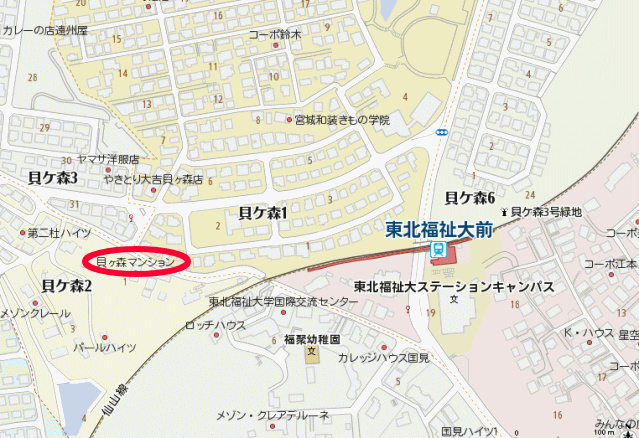 【地図】アケサンマンション