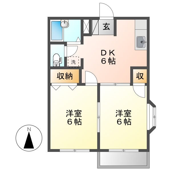 エルディムナガヤマの間取り