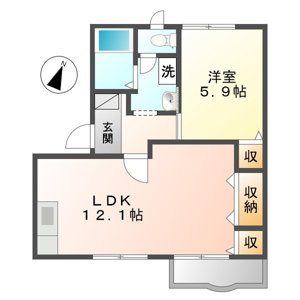 アメニティ福島Ｂの間取り