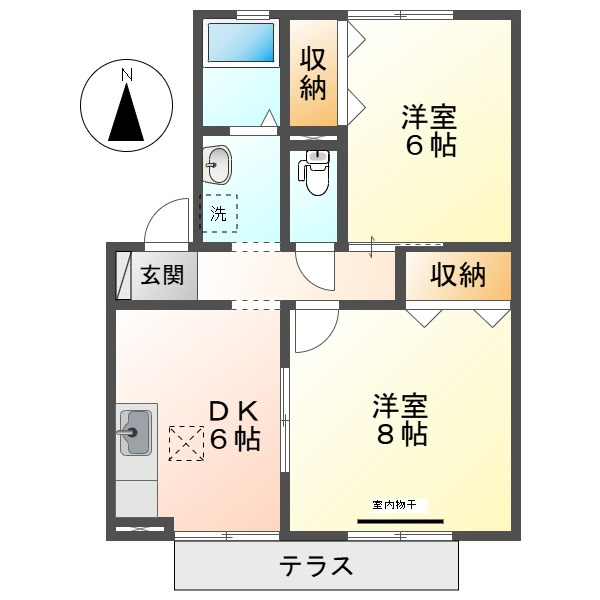 総社市真壁のアパートの間取り