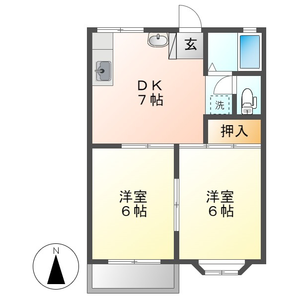 アンジェリーク福島の間取り