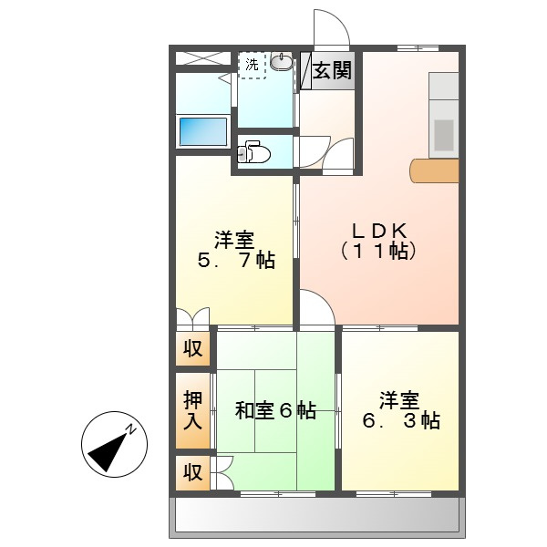 エランドールⅡの間取り