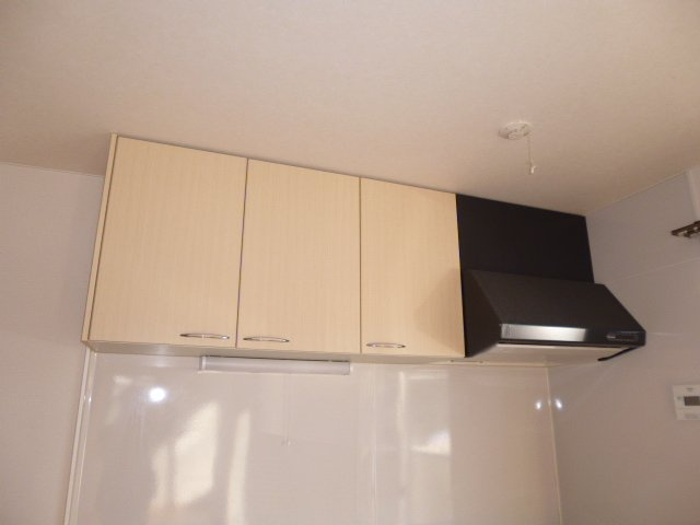 倉敷市藤戸町天城のアパートのキッチン|キッチン上収納
