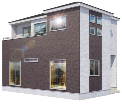 【外観】 | GRAFARE長尾2号棟 | 並列2台駐車可能。岡山にも出やすいエリアに新築登場です。【外観予想図】