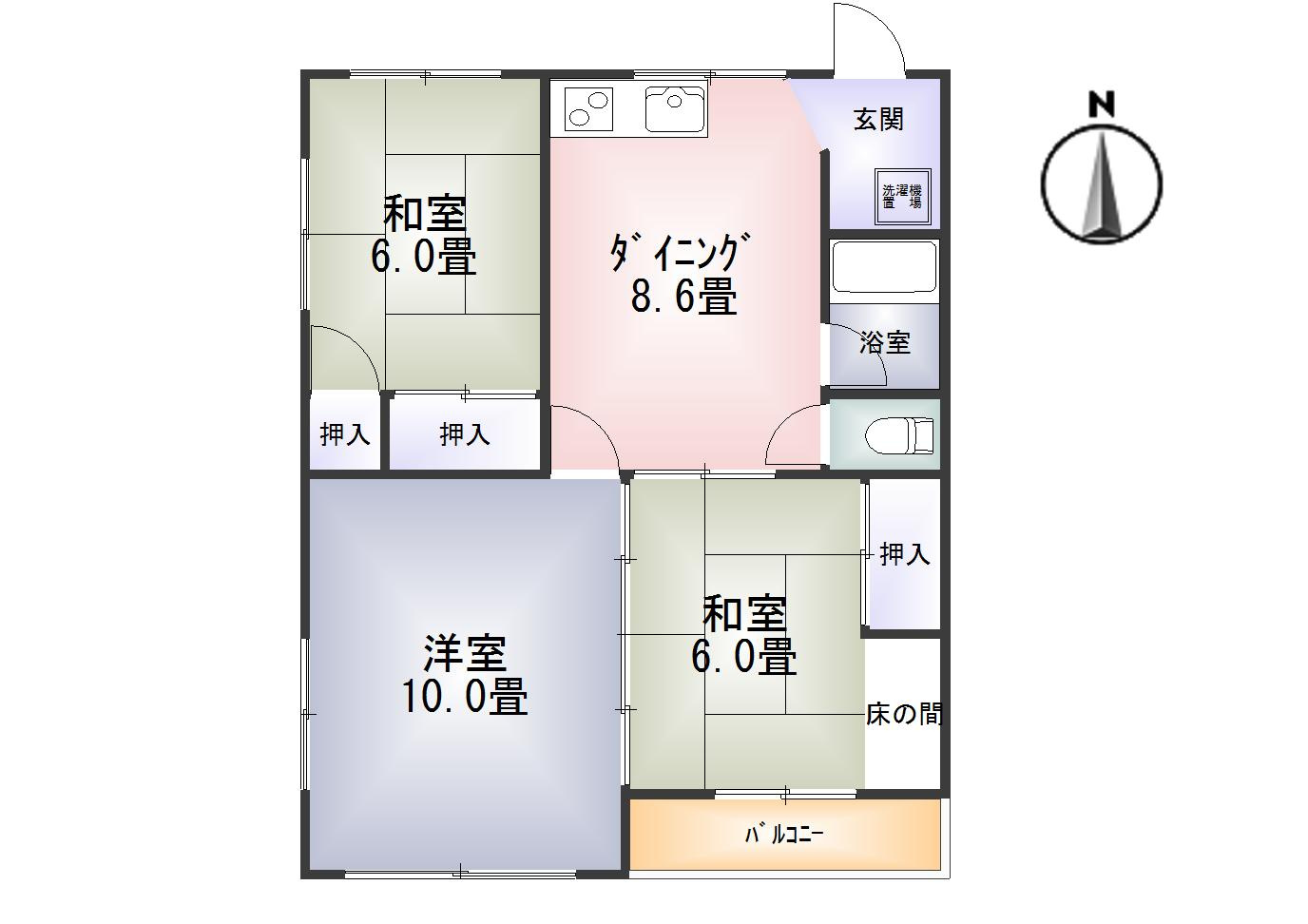 ひとり占めの大空間の間取り