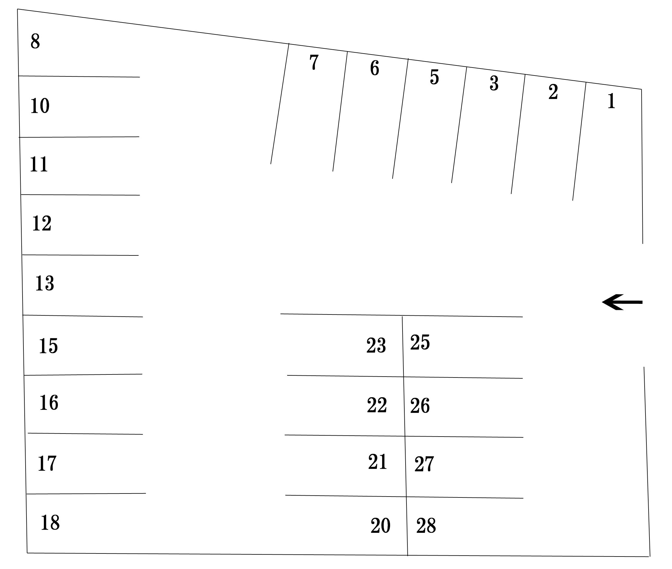 筒井駐車場の区画図