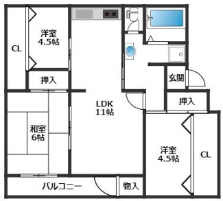 【間取り】 | 渦ヶ森コーポ1号館