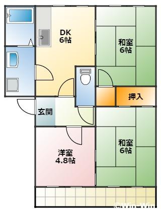 サンハイム鈴木 Aの間取り