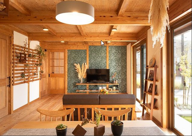 都城市蔵原町の新築一戸建の居間・リビング