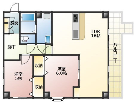 広島市中区江波二本松２丁目の賃貸マンションの間取り