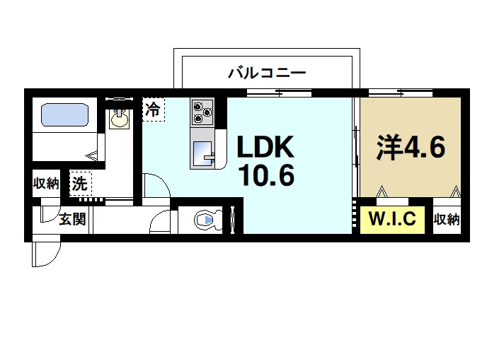 D-ROOMホクレアの間取り|1LDKの間取りです