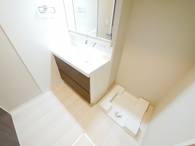 D-ROOMホクレアの洗面所|ゆったりとスペースのある洗面所