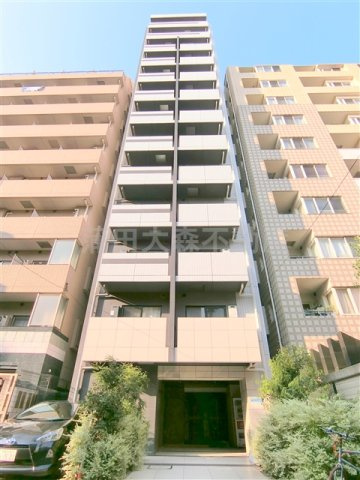 アイル大森壱番館の外観|2014年1月築　RC鉄筋コンクリート造地上13階建て1K～1LDK総戸数46戸の人気分譲賃貸マンションJR京浜東北線大森駅最寄りの東京都大田区大森北1丁目の落ち着いた環境イトーヨーカドー、西友近く
