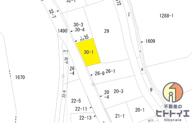 黒木町田本土地の土地図