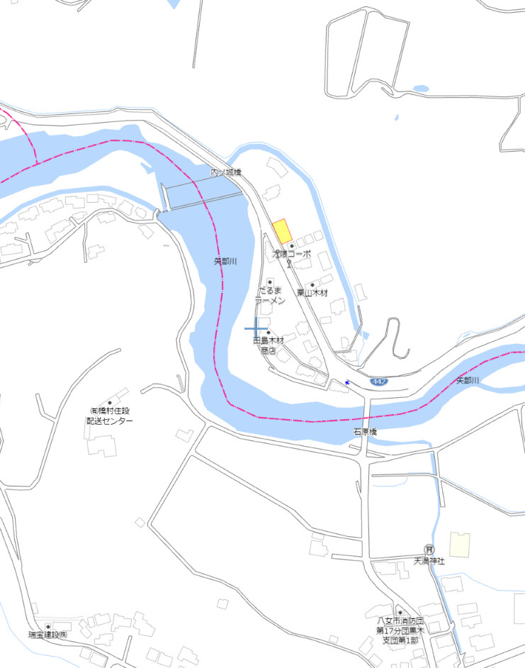 黒木町田本土地の地図