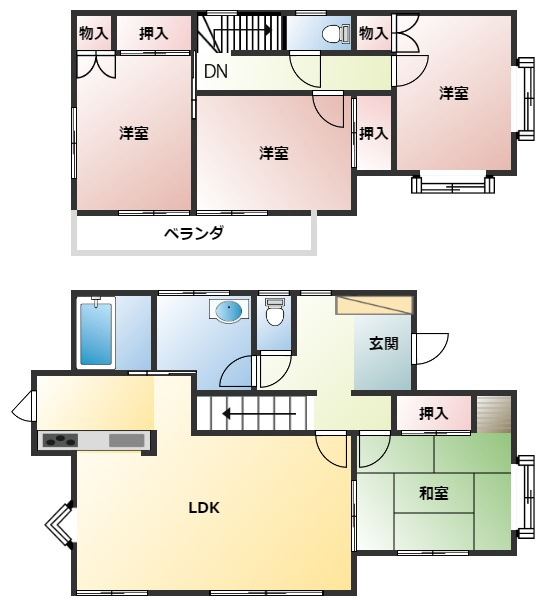 大字田吉　中古住宅の間取り