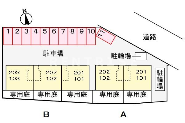 コスモスクェアＡの駐車場|駐車場