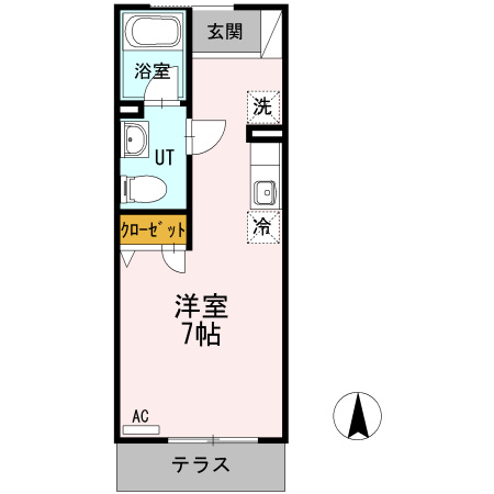 熊本市北区鶴羽田町のアパートの間取り