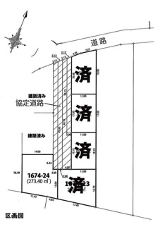 【土地図】 | 川越市笠幡　建築条件なし売地　JR川越線『笠幡駅』徒歩22分　【霞ヶ関西小学区】