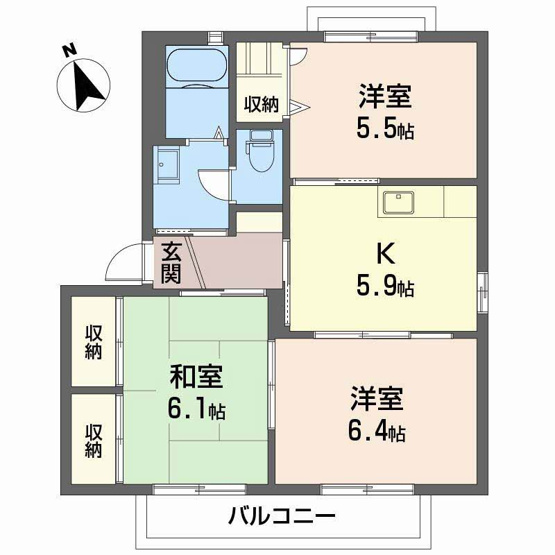 【間取り】 | ディアス千原 ３