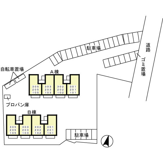 セジュール和幸Bの区画図