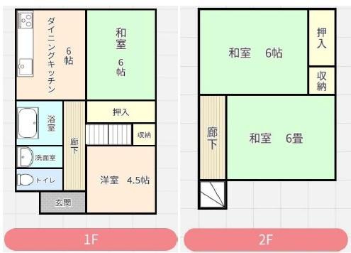 和歌山市中之島　中古戸建の間取り