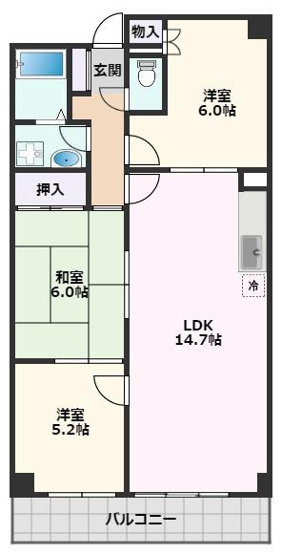 【間取り】 | インペリアル南ヶ丘
