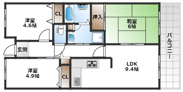 【間取り】 | シティコート曽根東町4番館