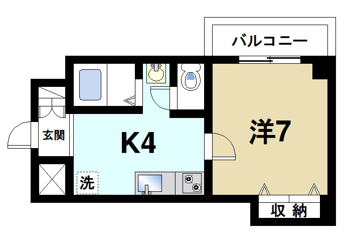 杉ヶ町北ビルの間取り|単身の方にオススメです