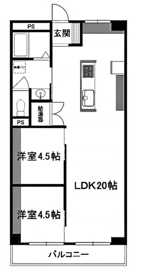 【間取り】 | 桂ガーデンハイツ | 専有面積58.85㎡